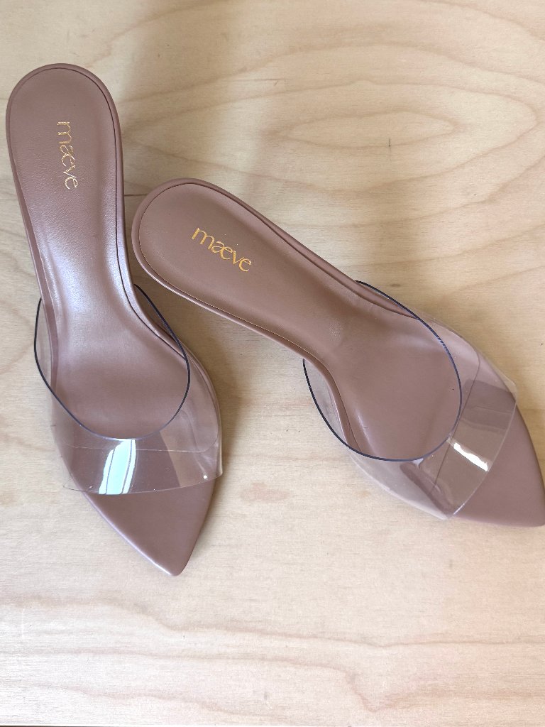 Pvc Pointed-Toe Mule Heels | Maeve